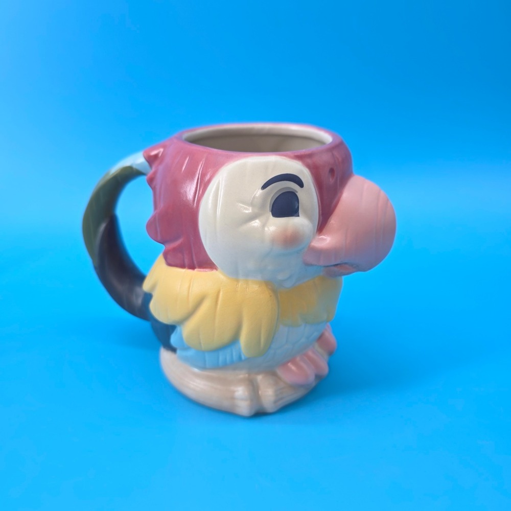 Disney Enchanted Tiki Room Rosita Ceramic Mug 20oz Sculpted Parrot Stoneware‎